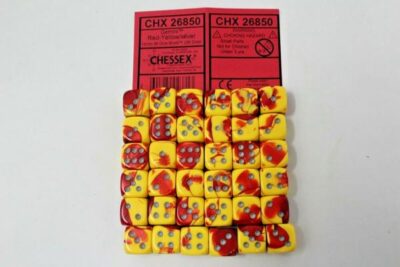 Boite de 36d6 Gemini Red-Yellow w/silver