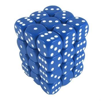 Boite de 36d6 Opaque Blue w/white