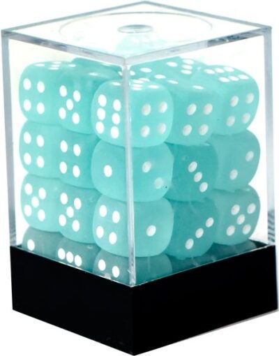 Boite de 36d6 Frosted Teal w/white