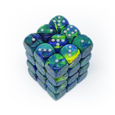 Boite de 36d6 Festive Green w/silver