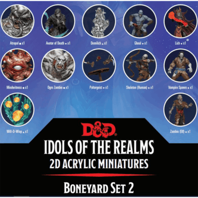 D&D Idols of the Realms 2D Acrylic Minis Boneyard Set 2